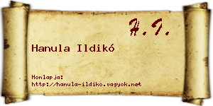 Hanula Ildikó névjegykártya